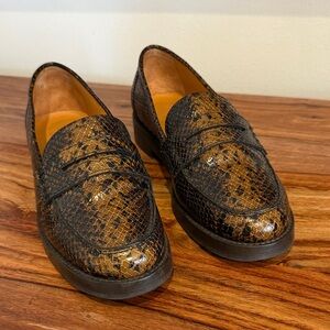 Sezane Brown Snakeskin Loafers